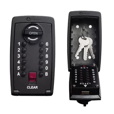 Defender Pro-TEC Key Safe - Police Preferred Specification - Wall Mounted Outdoor Key Lock Box - Push Button Combination Key Cabinet Waterproof Cover - Fits Up To 10 Keys - Police Accredited