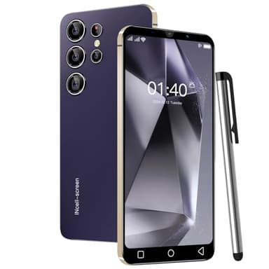 QrZrQ Cheap Mobile Phones, 5.0" IPS Display, Android 9.0 OS, 16GB(up to 128GB), Dual SIM Dual Camera, Face ID/WIFI/3.5mm Jack WCDMA+GSM Cell Phone (Q24Ultra-Dark Purple)