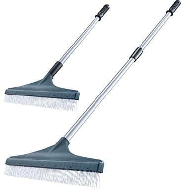 Artificial Grass Brush - Extendable 130cm Astro Lawn Rake - Artificial Lawn Broom with Soft Nylon Bristles - Lightweight Grass Cleaner for Fake Turf Telescopic Handle