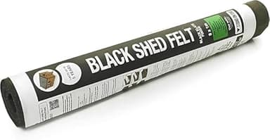 Black Shed Roofing Felt Roll – Heavy-Duty Weatherproof Roof Covering for Sheds, Kennels, Hutches, Portable Buildings, Waterproof - Durable (1m x 3m)