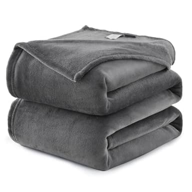 WAVVE Fleece Blanket King Size XXL Gray 7.5ft x 9ft - Fluffy Soft Warm Versatile Extra Large Throw Blanket for Bed/Sofa/Couch Gray, 270x230 cm