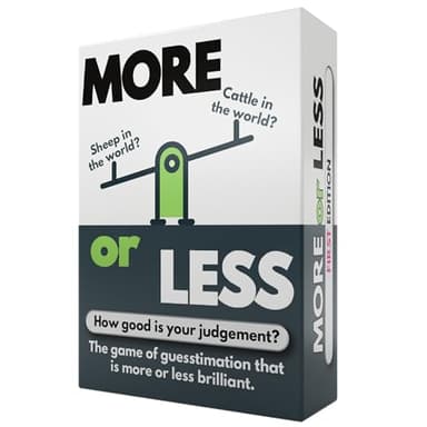 More or Less First Edition Card Game - How Good Is Your Judgement? 2 Players + | Perfect for Gift, Travel, Holiday | For Kids, Teens & Adults | Play Anywhere | Age 12+