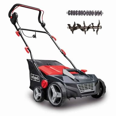 Scheppach SC38 Electric Scarifier & Aerator | 1600W | 38cm Width | 5 Depth Settings | 45L Collection Box