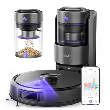 Robot Vacuum Cleaner with Mop, Bagless Robot Vacuum Cleaners UK with Self-Emptying, 10000Pa LiDAR Navigation Robotic Vacuum, Smart Mapping, Schedule, App/Alexa Control for Carpet/Pet Hair, Q20 Ultra