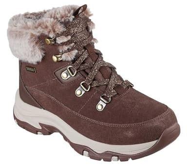Skechers Women's Trego Snow Worries Boots, Chocolate Suede/Duraleather/Faux Fur, 8 UK