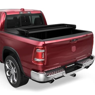 TITANICMOTOR Soft Tri Truck Bed Tonneau Cover Compatible for 2009-2024 Dodge Ram 1500 Fleetside Without Ram Box 3-Fold 5.7FT 67.4Inch