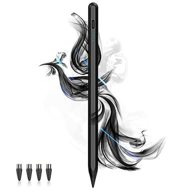 Stylus Pens for Touch Screens Power-Display Tablet Pen POM Tip Magnetic Rechargeable iPad Pen Compatible with iPhone/iPad/Samsung/Lenovo/and Other iOS/Android smartphone and Tablet Devices (Black)