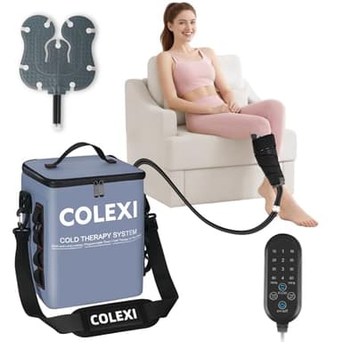 Cold Therapy Machine Programmable Timer Portable Ice Machine for Knee After Surgery Knee Replacement Recovery System, Cryotherapy Pain Relief/Compression Pad for Shoulder Hip Ankle