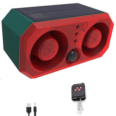 Solar outdoor motion sensor alarm: Comboss Barking dog motion sensor,motion sensor dog barking sound with 2*130db Noise Maker & 13LED strobe light support Recording,dog barking alarm for home security