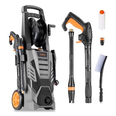 VonHaus Pressure Washer 2200W – Portable Power Washer for Patio, Car, Walls, Fences & More – Jet Wash Comes with Accessories and Attachments – 165 Bar Max Water Pressure, 6.8L Max Water Flow Per Min
