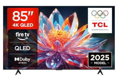 TCL 85T6C-UK 85 Inch QLED 4K HDR TV, Fire TV (Smart TV with Dolby Vision & Atmos, HDR10+, Press & Ask Alexa, 2025 Model)