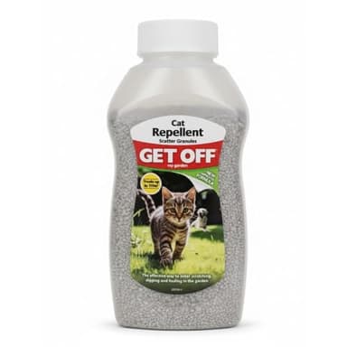 SAVING HUB - Get Off Cat Repellent Scatter Granules 500ml - Treats Up to 117m² - Powerful Outdoor Cat Deterrent - Helps Prevent Digging & Fouling - Garden Protection Pet & Plant Safe Formula (1)