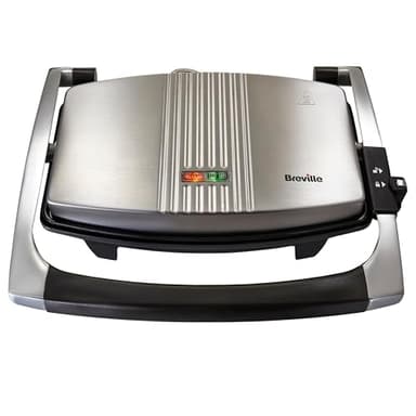 Breville Sandwich/Panini Press & Toastie Maker | 3-Slice | Stainless Steel [VST025], Silver