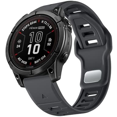 Negatta Strap Compatible With Garmin Fenix 7/7 Pro/6/6 Pro/5/5 Plus, Forerunner 965/955/945/935/745, Approach S70 47mm/S62/S60/Epix 2/2 Pro 47mm, 22mm Quick Fit Soft Silicone Band for Garmin Instinct