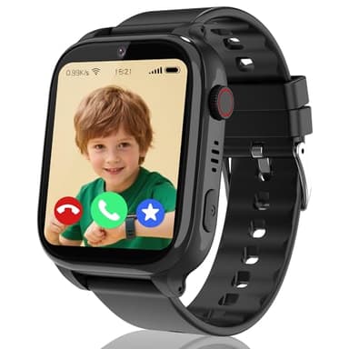 ELEJAFE 4G Kids Smart Watch Boys Girls,Smart Watch for Kids GPS Tracker with Video Call, Phone Call, Voice Chat, SOS Game IP68 Waterproof School Mode Smartwatch Birthday Gifts (Black)