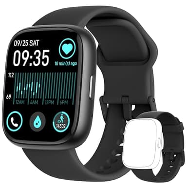 Smart Watch for Women Men Android & iPhone [2 Bands, 44mm case], Alexa Built-in, 1.83" Smartwatch Make/Answer Call, HR SpO2 Sleep Stress Monitor Fitness Tracker, IP68 Waterproof Step Counter Watch