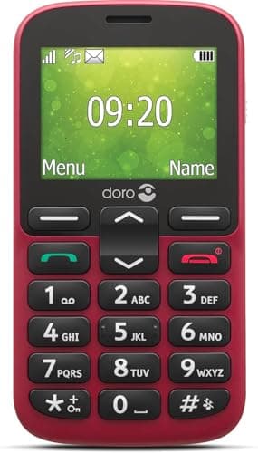 Doro 1380 Unlocked 2G Network ONLY Dual SIM Mobile Phone for Seniors with 2.4" Display, Camera and Assistance Button [UK and Irish Version] (Red)