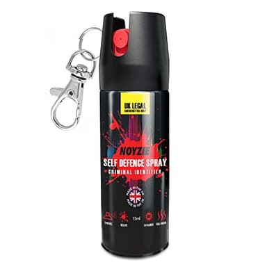 Noyzie Self Defence Spray UK Legal Pepper Spray Alternative for Men & Women with UV Marking & Keychain - Criminal Identifier Spray for Personal Protection 15ml