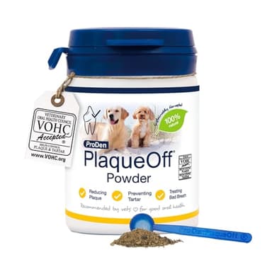 ProDen PlaqueOff Powder for Dogs & Cats, Tartar & Bad Breath Remover 100% Natural Teeth Cleaner and Plaque Remover 60 g