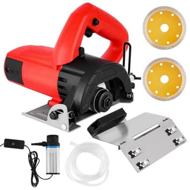 MXBAOHENG 2300W Wet Tile Cutter Electric Power Tile Cutting Saw with Chamferer Water Pump Package for Cutting Ceramic Tiles (2 Blades)