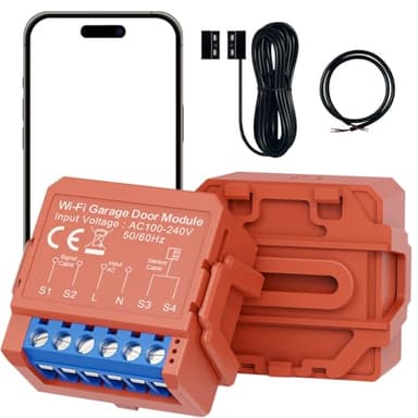 Acmerota Smart Garage Door Opener Smart Garage Door Remote Garage Door Opener Voice/Remote Control, with Timer Auto Close/Open, Add-On to Existing Garage Opener Compatible with Alexa Google Home, 5M