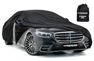 VORSPRUNG® Universal Car Cover(4 Sizes)| Driver Side Zip | Waterproof All Weather| Snow/Sun/Wind Proof |UV Protection Outdoor | Full Fitted |Length 487-530cm | Large Saloons, Executive & Estate Cars