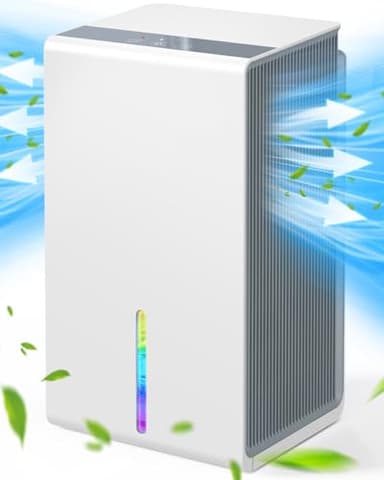 Dehumidifiers for Home, Portable Dehumidifier for Bedroom with 7 Colorful LED Sleep Mode, Ultra Quiet Dehumidifier for Drying Clothes Auto Off&Defrost Small Dehumidifiers for Bathroom RV(750ML/24H)