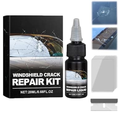 Cracks Gone Glass Repair Kit, 2025 New Windshield Crack Repair Kit for Chips and Cracks, Glass Crack Repair Liquid, Universal Windscreen Chip Repair Kit, for Automotive Windscreen Tool (1PC)