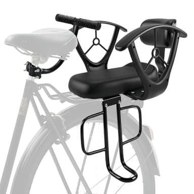 Honeyhouse Rear Child Bike Seat With Handrail, Adjustable Child Back Mounted Bicycle Seat with Safety Armrest and Foot Pedals, Bike Safety Back Seat for Child Toddler Age 2 to 6