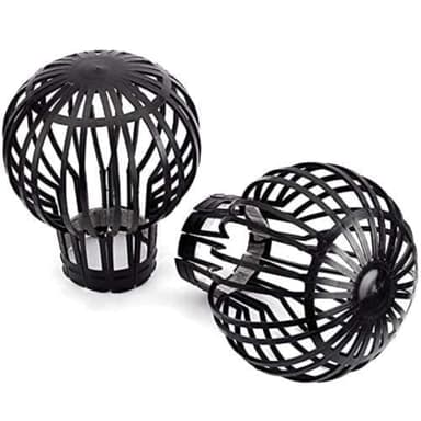 OrionMart Plastic Gutter Guards Downpipe Adjustable Black Filters - 2 Pcs Flexible Protectors Drainpipe Covers to Stops Leaves Debris Moss Mud - Prevent Drain Blockages