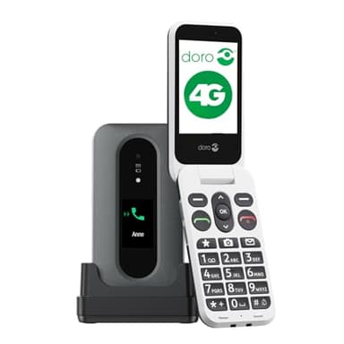 Doro Leva L30 Unlocked mobile phone for seniors – External display for call identification – Powerful HD sound – Camera – Assistance button with GPS – Flip phone without internet (Graphite)