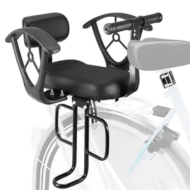 Rear Child Bike Seat with Handrail,Comfortable Width Adjustable Rear Mounted Child Bicycle Seat with Thick Back Rest Armrest Foot Pedals for Most Bicycle Rear Frames for Children Aged 2 to 8 Years Old