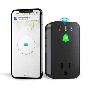 WiFi Power Failure Alarm, Outlet Power Loss Alarm with SmartLife App Notification, Loud 110dB Alert & LED Indicator & Voltage Detection, Mini Power Outlet Alert for Freezer, GFCI Trips, Sump Pump