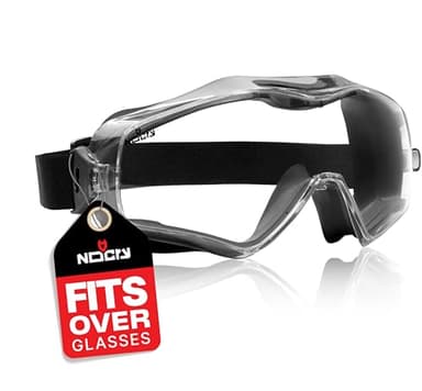 NoCry Safety Goggles Over Glasses. Anti Fog and Scratch Resistant Clear Coating. Vented Panoramic Lenses. Airsoft Goggles that Fit Over Safety Glasses. Protective Goggles for Welding, Work and Lab