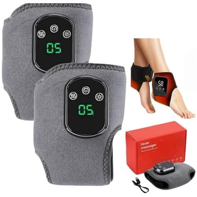 Best Foot Massager for Neuropathy & Foot Pain Relief-Massagers with Adjustable Heat 3-in-1 Portable Cordless Feet Massager and Compression Therapy Cordless Feet Massager for Home (Two Grey)