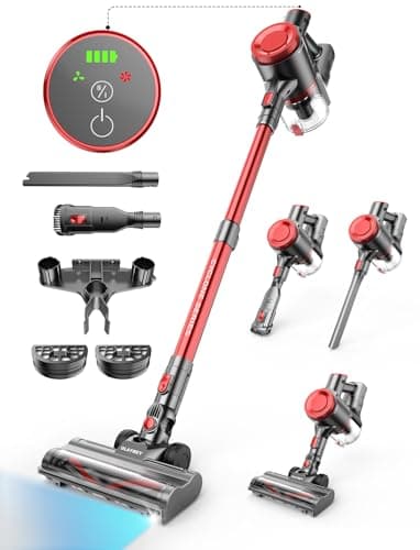 OLAYMEY Cordless Vacuum Cleaner 7 in 1, 45KPA Stick Vacuum Up to 50Mins Runtime, Upright Self-Standing Lightweight Vacuum Cleaners for Carpet Car Pet Hair Hardwood Floor