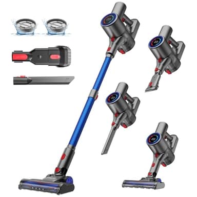 VersLife Z8 Cordless Vacuum Cleaner, 40kPa/500W Cordless Vacuum, LED Display, 6-in-1 Stick Vacuum with Green LED, 6-Stages Filtration, Self-Standing for Pet Hair Hard Floor Carpet