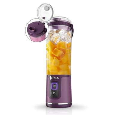 Ninja Blast Portable Blender, 530ml, Leakproof Lid & Sip Spout, Powerful Cordless Mini Blender, Rechargeable, Portable Smoothies, Protein Shakes, Blends Ice & Frozen Fruit, Purple, BC151UKPR