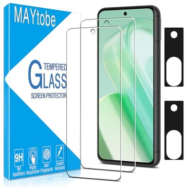 MAYtobe 2 Pack Screen Protector for Google Pixel 8A Tempered Glass with 2 Pack Camera Lens Protector, 9H Hardness, Case Friendly, Bubble Free, Anti Scratch, Easy To Install