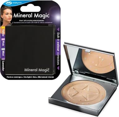 JML Mineral Magic Powder Makeup 3in1 - Pressed Face Powder Foundation that Covers, Conceals, Full Coverage Make Up, Cover Fine Lines, Corrects and Matches Skin Tone, Blemishes, Dark Circles, Original