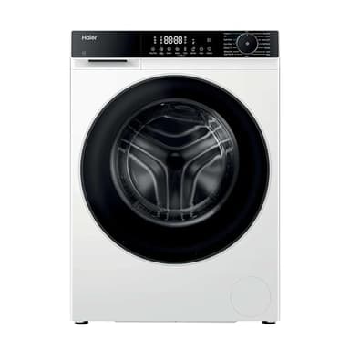 Haier X Series 5 Washing Machine, 10kg, 1400 rpm, A-20 percent Energy Class, 15 Programmes, Smart AI Cycle, Smart Dual Spray, White-Black Door, 52x60x85 cm -HW100-BP14357UUK