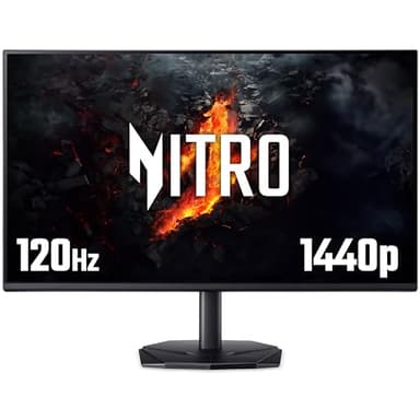 acer Nitro KG272UGbmiipfx 27 inch Gaming Monitor - IPS Panel, 2560 x 1440, 120Hz, AdaptiveSync, 4ms, 250 nits, HDR Ready, 90% DCI-P3, DP 1.2, HDMI 2.0, Audio Out, 2x 2W Speakers