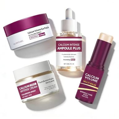 Calcium Korean Skincare Set, Skin Care Gift Sets For Women: Calcium Volume Multi Balm, Eye Mask, Serum, Anti Aging Face Cream - Skin Care Sets & Kits For Smooth & Glowing Skin, Pamper Gifts For Women