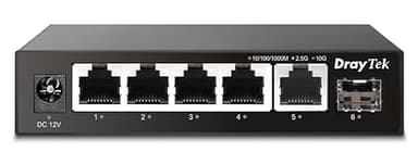DrayTek VigorSwitch Q60x Multi-gig High Performance Unmanaged Switch, 5 x 2.5 GbE Ports, 1 x 10Gbps SFP+ Uplink