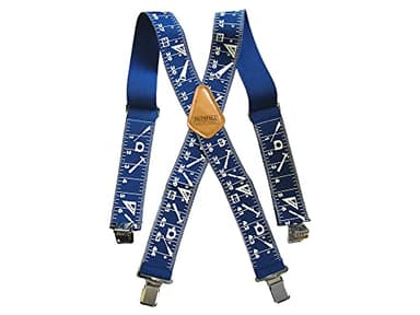 Faithfull Heavy-Duty Braces - Industrial Strength, X-Back Suspenders with Strong Metal Clips & Adjustable Fit Sliding Buckle – 2 Inch (50mm) Wide - Blue