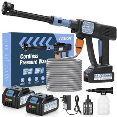 Cordless Pressure Washer, Portable Power Washer for Patio & Car, 6 in 1 Battery-Operated System with 5M Hose, Jet Wash Tool with Dual Batteries, High-Pressure Cordless Jet Cleaner