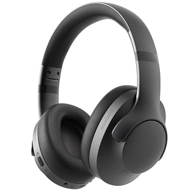 Active Noise Cancelling Headphones with Microphone-100H Playtime, Bluetooth Headphones with Deep Stereo Sound, Foldable Comfort, Wireless Headphones Bluetooth for Travel, Work or Commute, Black
