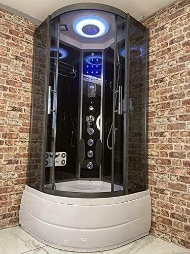 Galaxy Showers 2022 - PROSPA X25 STEAM Shower SPA System Enclosure Cabin -Bluetooth -Smart Shower -Easy fit - , Black
