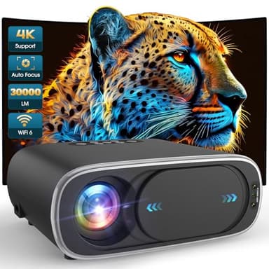 Immver Native 1080P Projector, 4K Supported, 850ANSI Auto Focus & Keystone, WiFi 6 Bluetooth Portable Projector for Home Theater, Outdoor Movies, Gaming, Compatible with TV Stick, USB, PS5, Smartphone