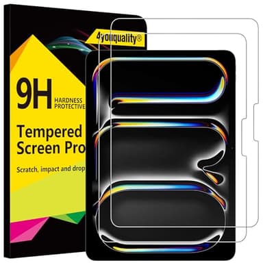 4youquality [2-Pack Screen Protector for iPad Pro 11-Inch M5/M4 (2025/2024), 9H Tempered Glass Film, Anti-Scratch, Impact-Resistant, HD-Clear